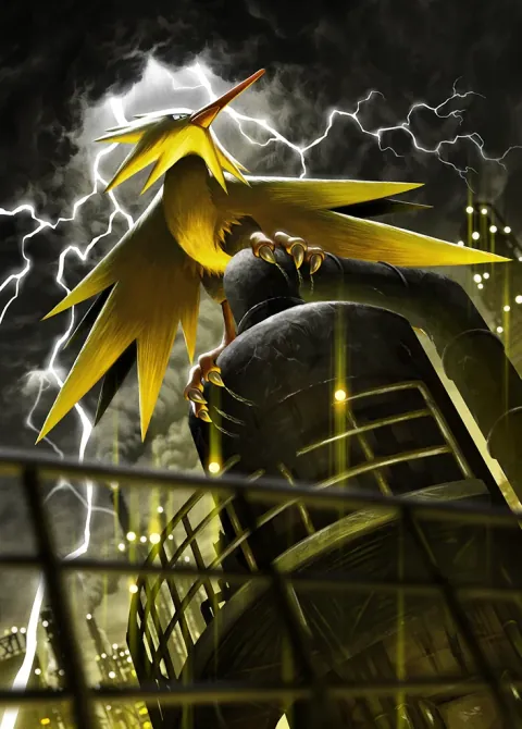 Team Rocket’s Zapdos ex card art from Team Rocket’s Ambition (#90), Special Art Rare